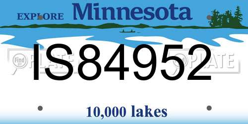 IS84952 Minnesota License Plate