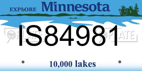 IS84981 Minnesota License Plate