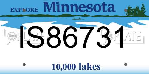 IS86731 Minnesota License Plate