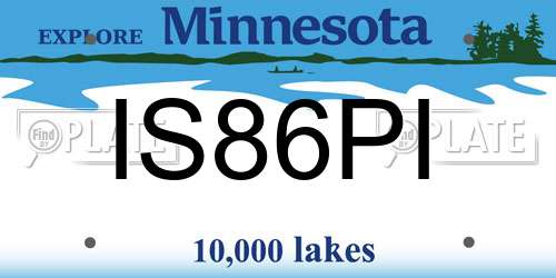 IS86PI Minnesota License Plate