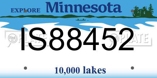 IS88452 Minnesota License Plate