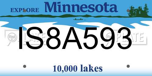 IS8A593 Minnesota License Plate