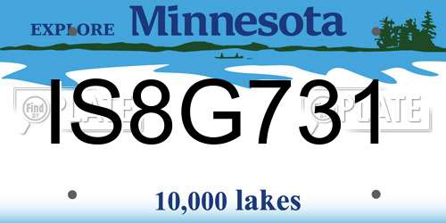 IS8G731 Minnesota License Plate
