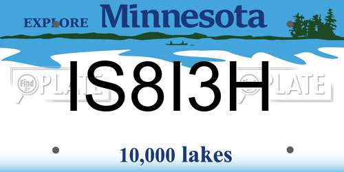 IS8I3H Minnesota License Plate