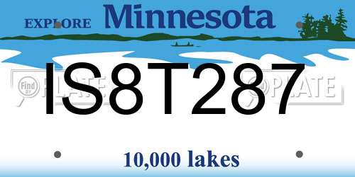IS8T287 Minnesota License Plate