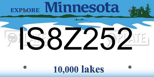 IS8Z252 Minnesota License Plate