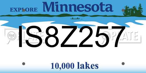 IS8Z257 Minnesota License Plate
