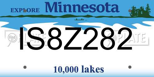 IS8Z282 Minnesota License Plate