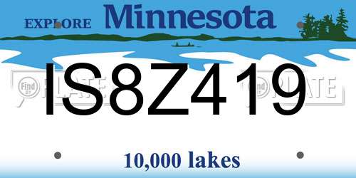 IS8Z419 Minnesota License Plate
