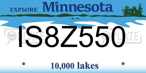 IS8Z550 Minnesota License Plate