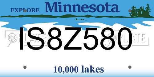 IS8Z580 Minnesota License Plate