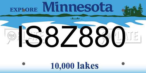 IS8Z880 Minnesota License Plate