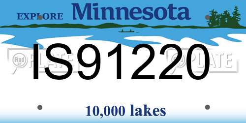 IS91220 Minnesota License Plate