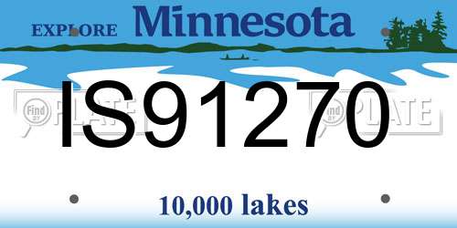 IS91270 Minnesota License Plate