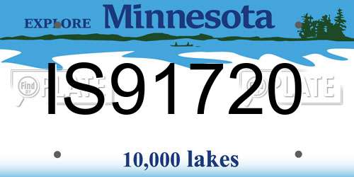 IS91720 Minnesota License Plate