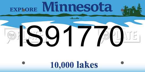 IS91770 Minnesota License Plate