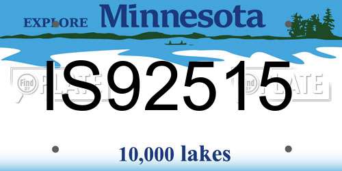 IS92515 Minnesota License Plate