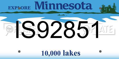 IS92851 Minnesota License Plate