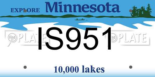 IS951 Minnesota License Plate