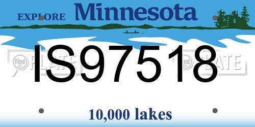 IS97518 Minnesota License Plate