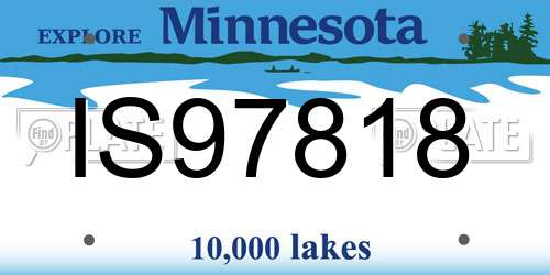 IS97818 Minnesota License Plate