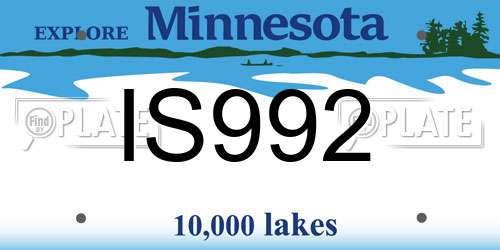 IS992 Minnesota License Plate