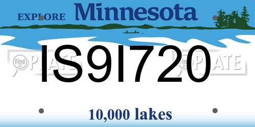 IS9I720 Minnesota License Plate