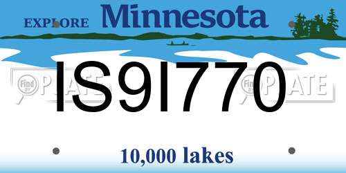 IS9I770 Minnesota License Plate