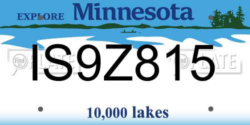IS9Z815 Minnesota License Plate