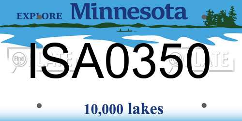 ISA0350 Minnesota License Plate