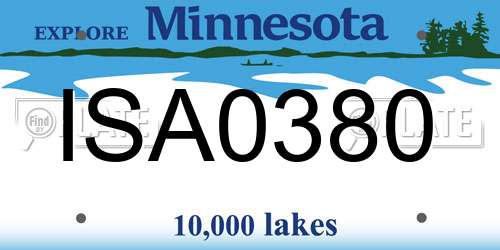 ISA0380 Minnesota License Plate