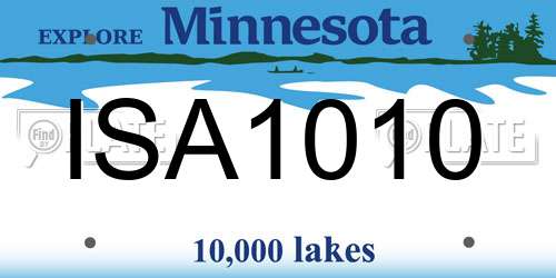 ISA1010 Minnesota License Plate