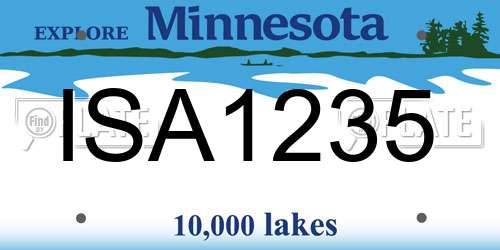 ISA1235 Minnesota License Plate