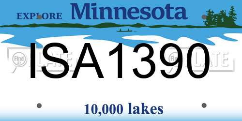 ISA1390 Minnesota License Plate
