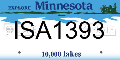 ISA1393 Minnesota License Plate