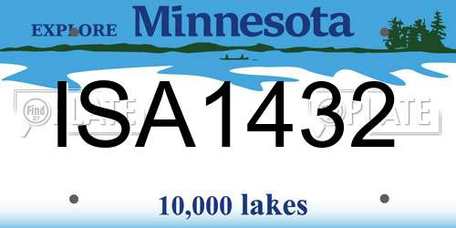 ISA1432 Minnesota License Plate