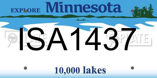 ISA1437 Minnesota License Plate