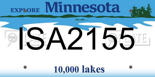 ISA2155 Minnesota License Plate