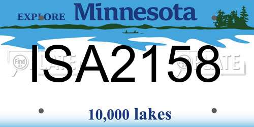 ISA2158 Minnesota License Plate