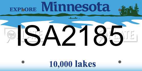 ISA2185 Minnesota License Plate