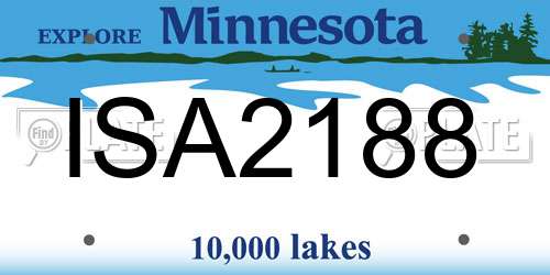 ISA2188 Minnesota License Plate