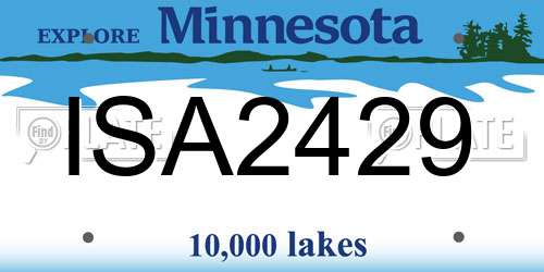 ISA2429 Minnesota License Plate