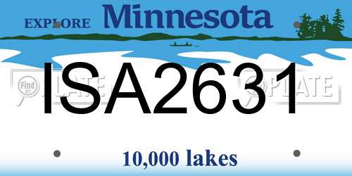 ISA2631 Minnesota License Plate