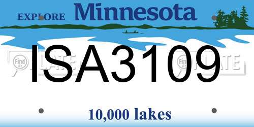 ISA3109 Minnesota License Plate