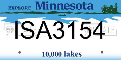 ISA3154 Minnesota License Plate