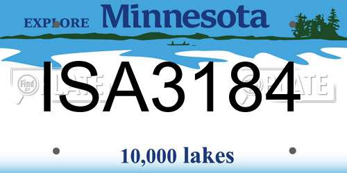 ISA3184 Minnesota License Plate