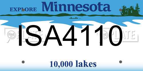ISA4110 Minnesota License Plate