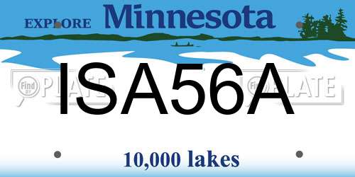 ISA56A Minnesota License Plate