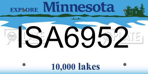ISA6952 Minnesota License Plate