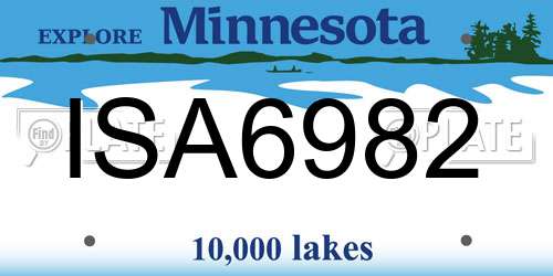 ISA6982 Minnesota License Plate